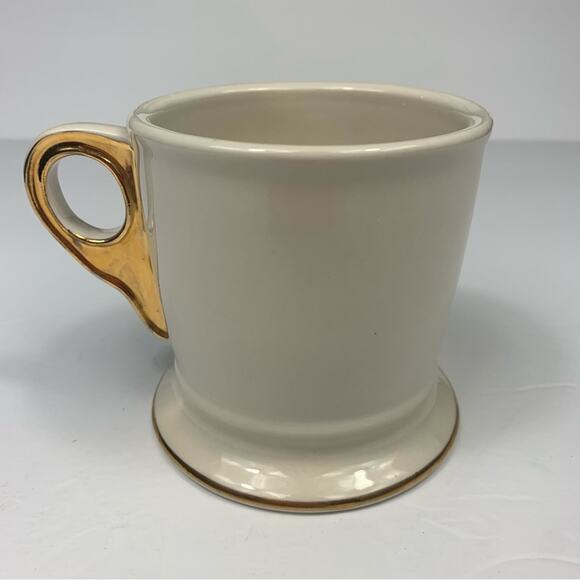 Anthropologie Monogram White Gold Letter C Initial Coffee Tea Mug Shaving Cup - Picture 3 of 5
